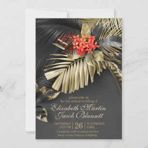 Exotische indische Jasmine Tropical Virtual Weddin Einladung