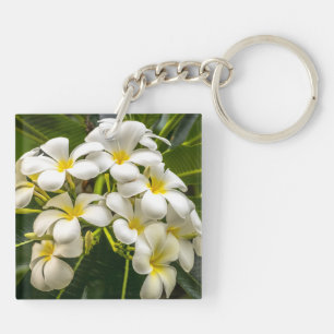 Exotische Insel Plumeria Schlüsselanhänger