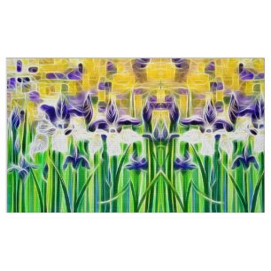 Exotische Iris des Sommers  Stoff