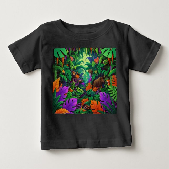 Exotische Jungle-Szene Baby T-shirt (Vorderseite)