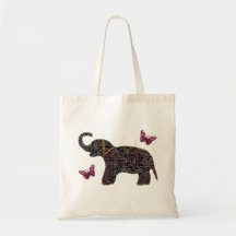 Exotische Juwel-Elefant-Leinwand-Tasche