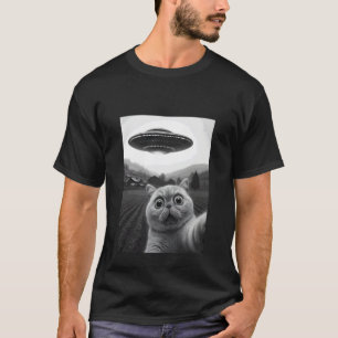 Exotische Katze Selfie Lustige Alien-Entführung Me T-Shirt