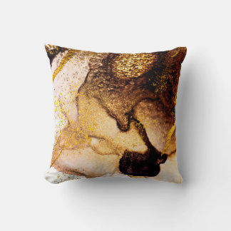 Exotische KUNST. Goldener Strudel, künstlerisches Kissen