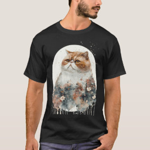 Exotische Kurzhaar Katze Japanische Kirschblüten W T-Shirt