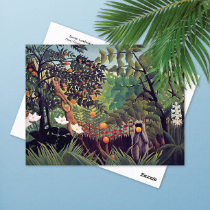 Exotische Landschaft Affen Henri Rousseau Postkarte