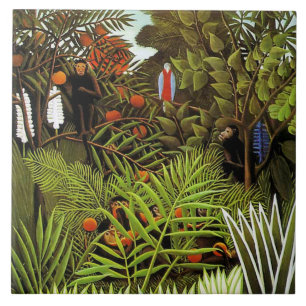 Exotische Landschaft, Gemälde von Henri Rousseau Fliese