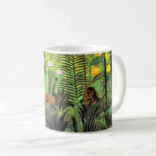 Exotische Landschaft mit Löwe und Löwin, Kaffeetasse