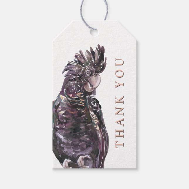 Exotische Lila Pflaume Parrot Danke Geschenkanhänger (Vorderseite)