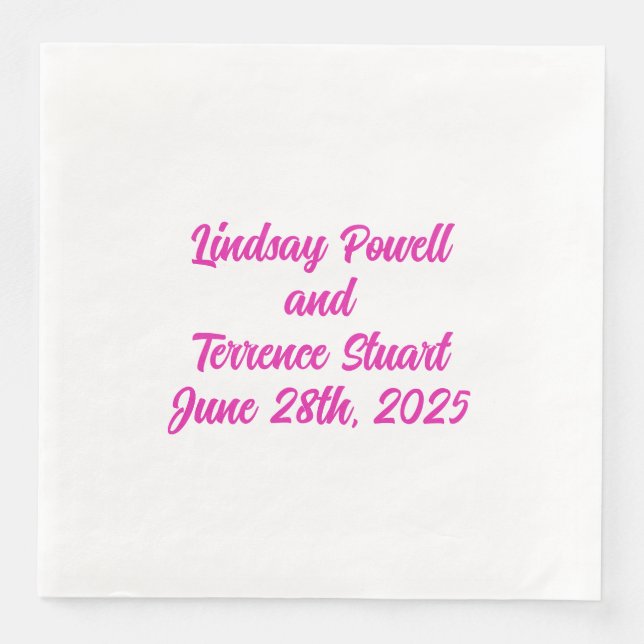 Exotische Magenta-Hochzeit der 1940er Jahre Serviette (Vorderseite)