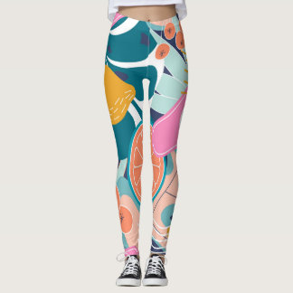 Exotische, moderne Dschungel-Collage. Leggings