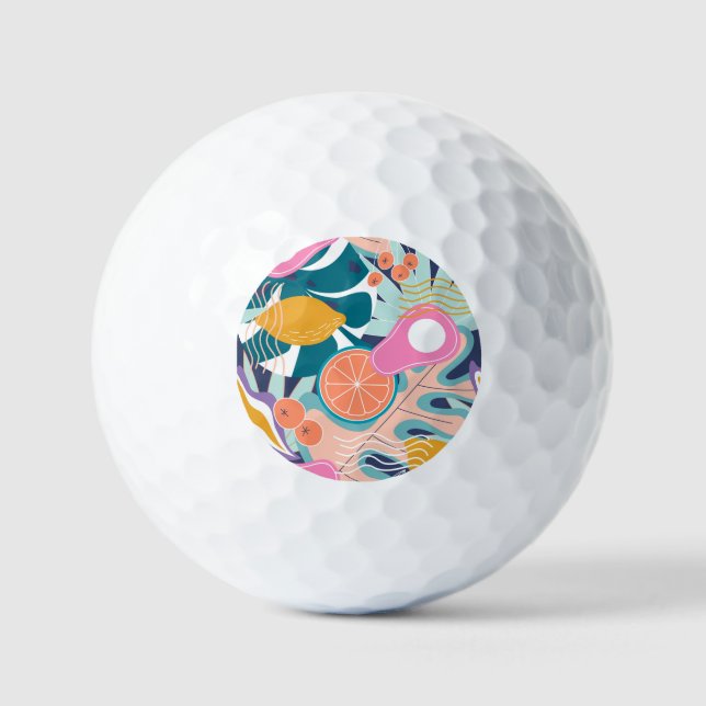 Exotische, moderne Dschungelcollage. Golfball (Vorderseite)