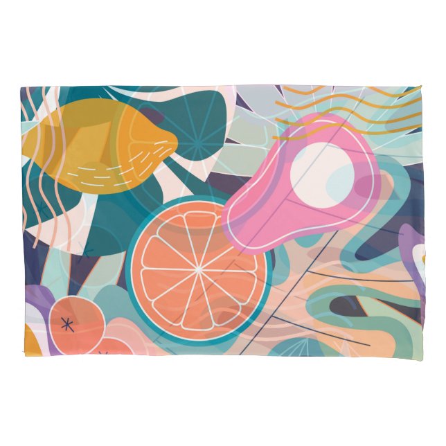 Exotische, moderne Dschungelcollage. Kissenbezug (Vorderseite)