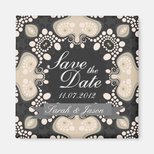 Exotische Moderne Tribal Save the Date Hochzeitsma Magnet (Vorne)