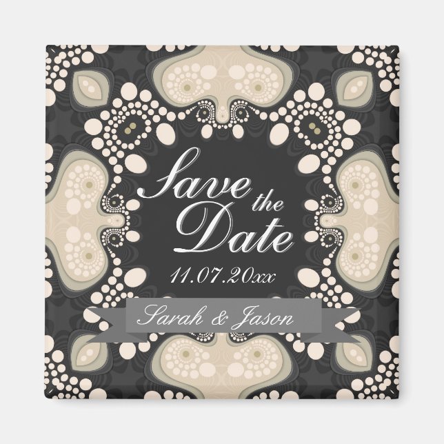Exotische Moderne Tribal Save the Date Hochzeitsma Magnet (Vorne)