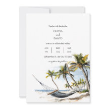 Exotische Palmen Hängematte Relaxen Strand Hochzei