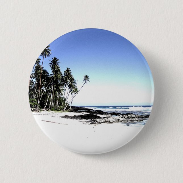 Exotische Palmen & Paradiesstrand Button (Vorderseite)