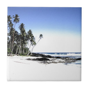 Exotische Palmen & Paradiesstrand Fliese