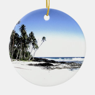 Exotische Palmen & Paradiesstrand Keramikornament