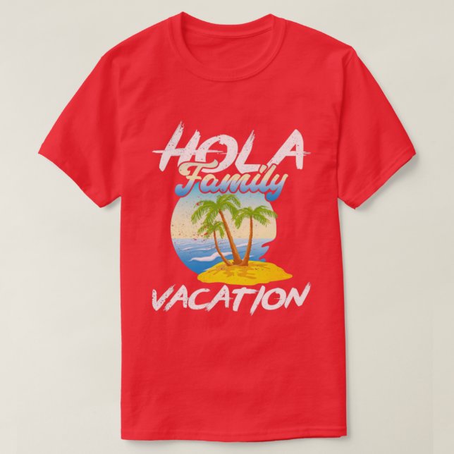 Exotische Palmen Sommer Mexikanischer Hola Family  T-Shirt (Design vorne)
