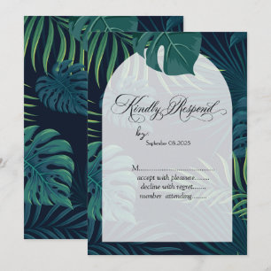 Exotische Palmwedel RSVP Einladung