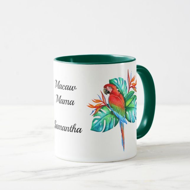 Exotische Papagei-Personalisiert Tasse (VorderseiteRechts)