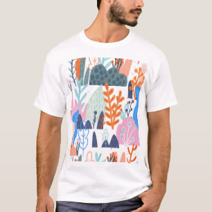 Exotische Pflanze: Helles, nahtloses Muster T-Shirt