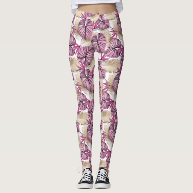Exotische Pflanze Leggings (Vorderseite)