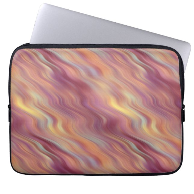 Exotische Plumeria Wavy Textur Laptopschutzhülle (Vorderseite)