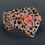 Exotische rosa Blüte auf Leopard Tierdrucken Krawatte<br><div class="desc">Ein tolles Design aus rosafarbenen Blume und schwarzen Leoparden auf einem taupe Hintergrund,  dieser Männerhals ist cool für das Büro,  eine Nacht auf der Stadt,  Hochzeitsfeier,  Krawatte des Bräutigams,  Krawatte der Trauzeuge oder als Geschenk für Ihren Ehemann,  Papa,  Bruder oder besten Freund. Mehr Designs in unserem Geschäft.</div>