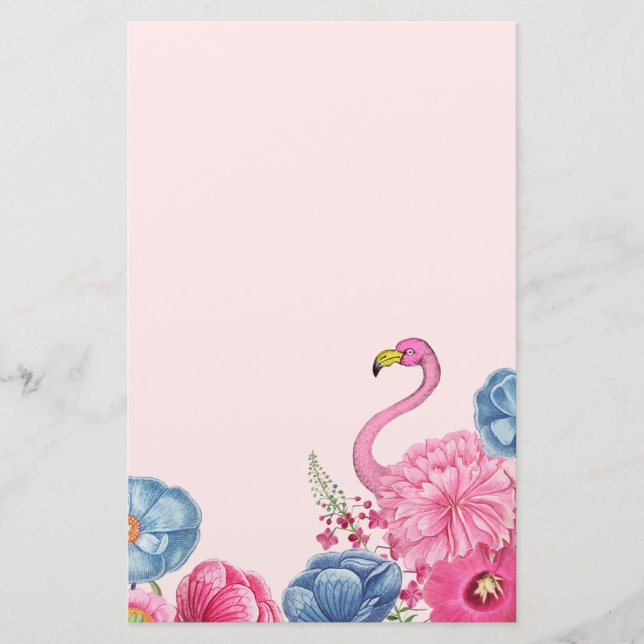 Exotische Rosa Flamingo Garten 2 Briefpapier (Vorderseite)