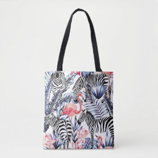 Exotische rosa Flamingo, Zebra im Hintergrund Somm