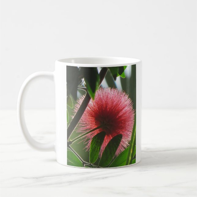 exotische rote Blume, Makro-Foto - Tee-Kaffee-Tass Kaffeetasse (Links)