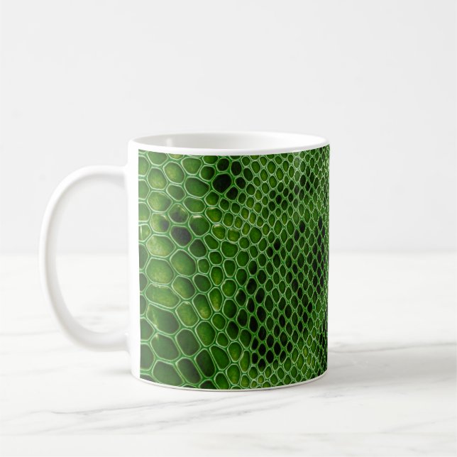 Exotische Schlangenhaut Hintergrund Kaffeetasse (Links)