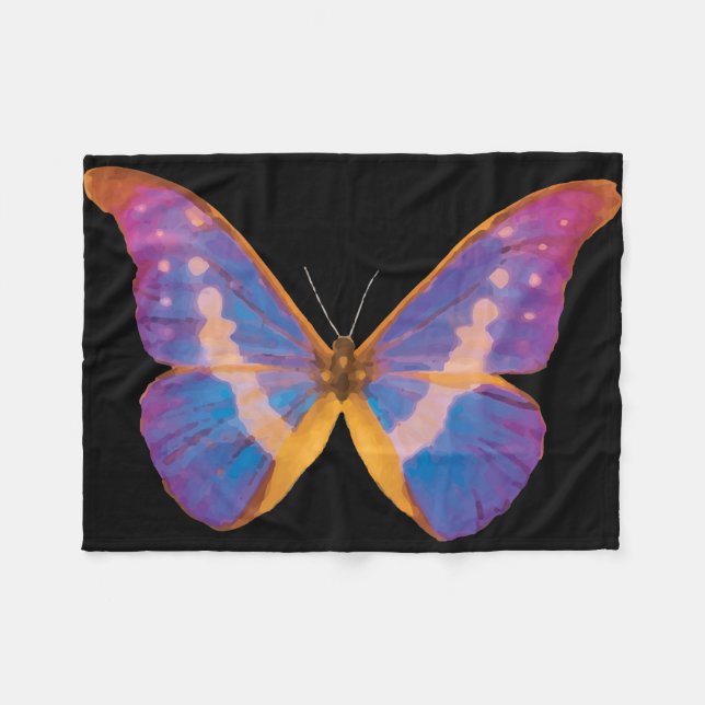 Exotische Schmetterlingsfarbe Fleecedecke (Vorderseite (Horizontal))