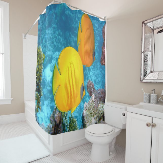 Exotische Schmetterlingsfische Duschvorhang (Beispiel)