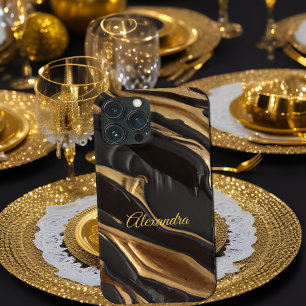 Exotische Schokolade Gold Schwarz Wabenwirbel Case-Mate iPhone Hülle