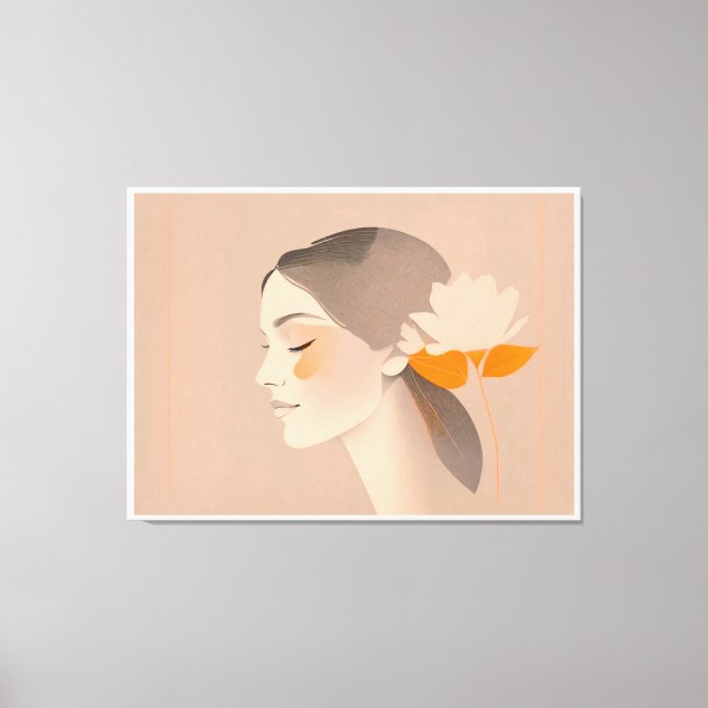 Exotische Schönheit - Farbiges Bleistift Portrait Leinwanddruck (Vorderseite)