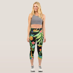 Exotische schwarze tropische Leggings