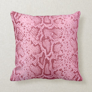 Exotische Snakeskin-Muster  Erdbeereis pink Kissen