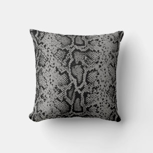 Exotische Snakeskin-Muster Holzgrau Kissen