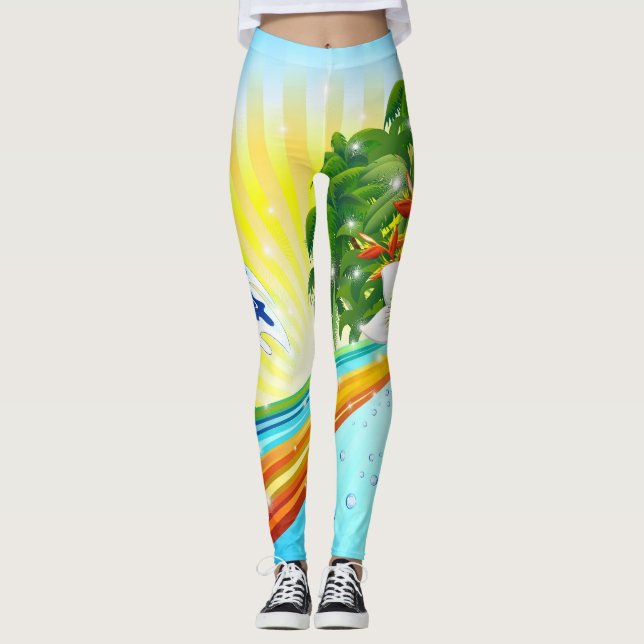 Exotische Sommerferien Leggings (Vorderseite)