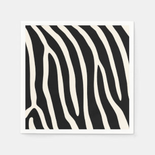 Exotische Tierzebra-Streifen im Schwarzen Serviette