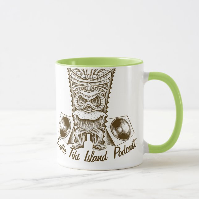 Exotische Tiki Inselpodcast-Tasse Tasse (Rechts)