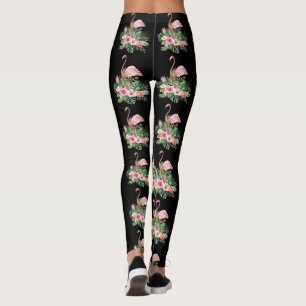 Exotische tropische Blume Flamingo Muster Leggings