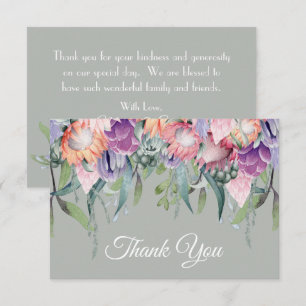 Exotische tropische Blume mit Protea Dankeskarte