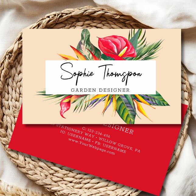 Exotische tropische Blume Visitenkarte (Von Creator hochgeladen)