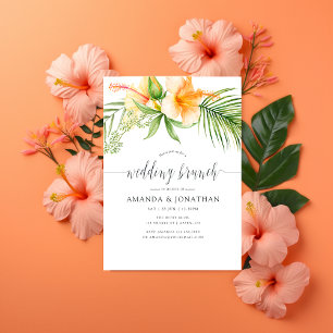 Exotische tropische Blumen-Strand-Hochzeitsbrunch Einladung