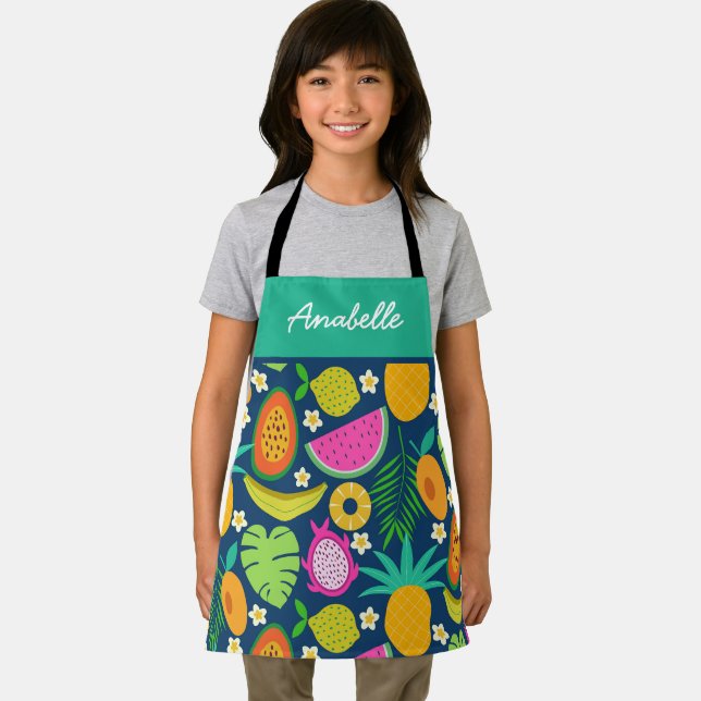 Exotische tropische Früchte Custom Koch Kids Schürze (Insitu)