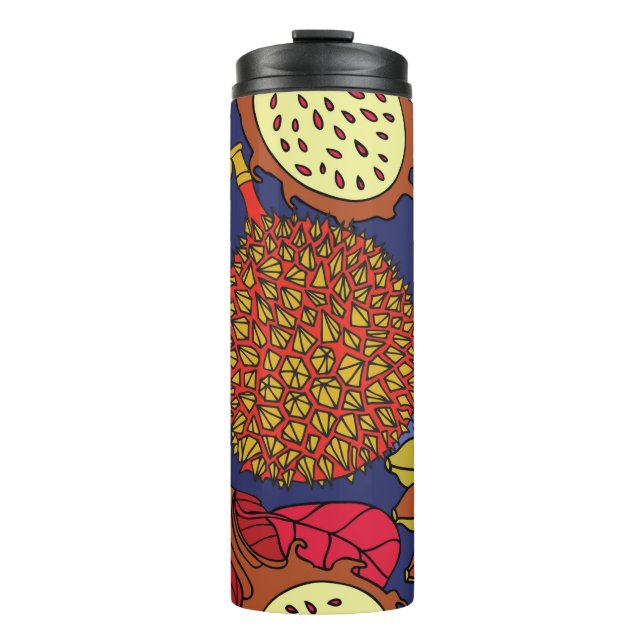 Exotische tropische Mischung von Früchten. Blütenn Thermosbecher (Vorderseite)