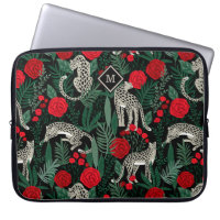 Exotische tropische Muster Leoparden und Monogramm
